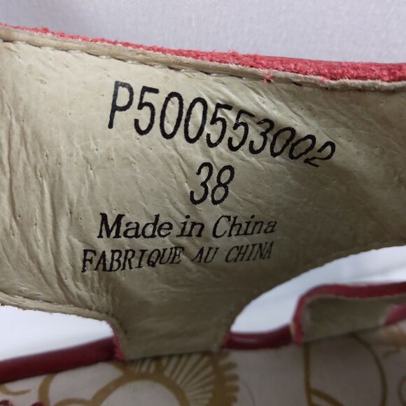 Fly London YOWN Dark Red Wedge Peep Toe Sandals Lace Up  Womens Size 38 US 7.5 8 - Picture 11 of 16